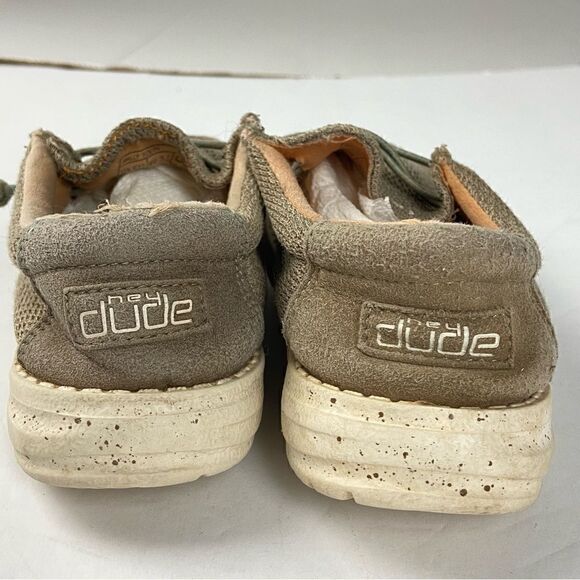 Hey Dude Wally Kids Size 12 Taupe‎ Color Fabric Unisex Western Country Casual - Picture 3 of 11